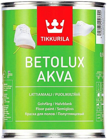 Краска для пола водоразбавляемая Tikkurila Betolux Akva полуглянцевая база C 0,9л